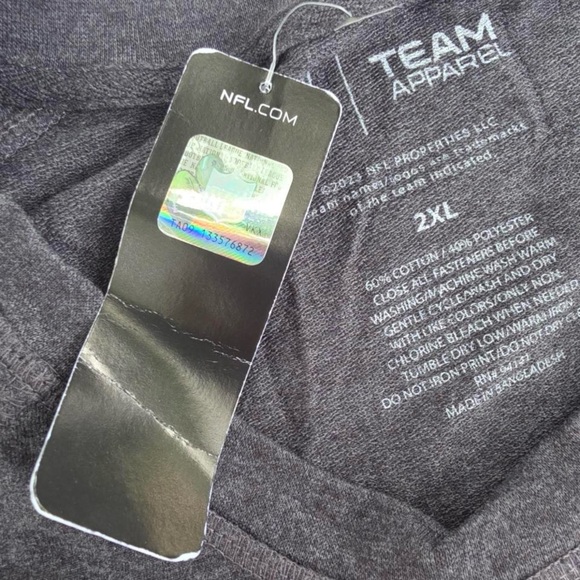 NWT Bengals Crew Sweatshirt NFL XXL Charcoal Grey - Picture 4 of 6